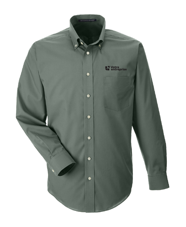 Boutique de base - D620 Men's long sleeve poplin shirt - BR. 000 (AVG)