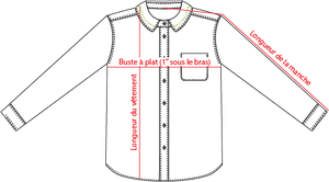 Charte de grandeur D620 (XS à 6XL)